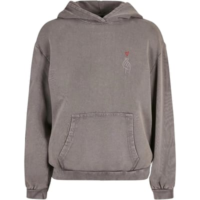 Dames sweatshirt Merchcode Heart Acid Washed
