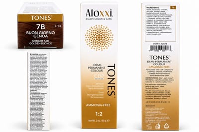 Aloxxi - Tones - Demi-Permanent Colour - Buon Giorno Genoa - Medium Ash Golden Blonde - 7B & 7.13 - 60 g