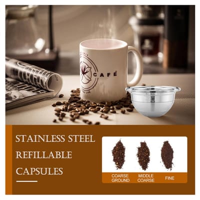 Roestvrijstalen Koffiecapsules Vertuoline Pod Filters Cup 70ml Zetvolume Herbruikbare Navulbare Koffiecapsule zilver