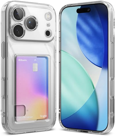 Ringke Fusion Card | Hoesje Geschikt voor Apple iPhone 17 Pro Max | Back Cover met Kaarthouder voor Pasjes | Transparant