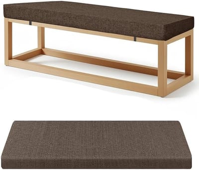 Buitenbank Kussen - Zitkussen Bank - Comfortabel Zitten - Verwijderbare Hoes - 140x35cm - Koffie