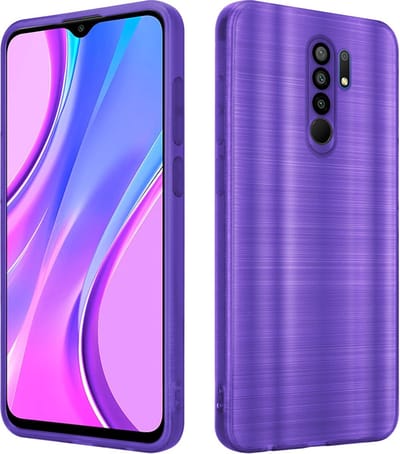 Cadorabo Hoesje geschikt voor Xiaomi RedMi 9 in Brushed Paars - Beschermhoes Case Cover van flexibel TPU silicone in Brushed design
