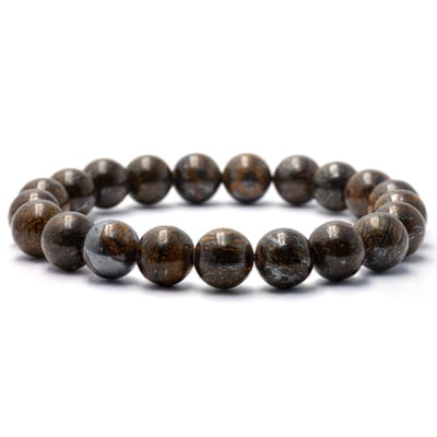 Bixorp Gems Bronziet Edelstenen Armband - 8mm / 18cm - Handgemaakte Edelsteen Kralenarmband
