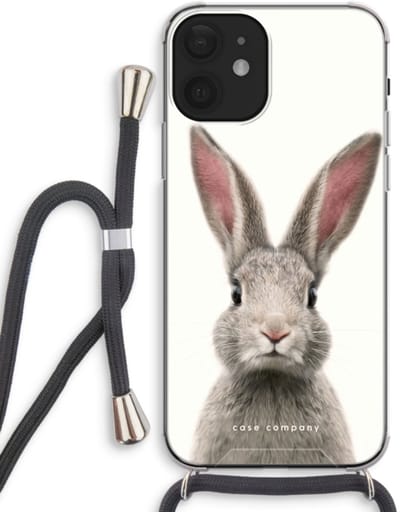 Case Company® - Hoesje met koord geschikt voor iPhone 12 hoesje met Koord - Daisy - Telefoonhoesje met Zwart Koord - Bescherming aan alle Kanten en Over de Schermrand