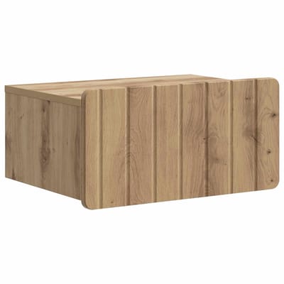 vidaXL - Muurbevestigde - Nachttafel - Artisanaal - eiken - 49 - x - 34,5 - x - 24 - cm