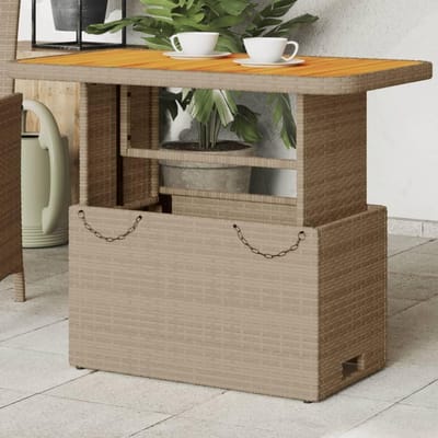 Tuin Tafel - Buitenmeubel - Buiten Eten - Verstelbaar Tafelblad - 90x55x71cm - Beige