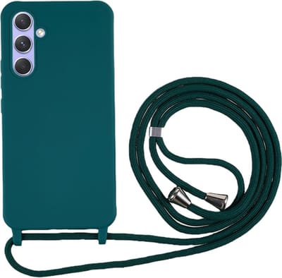 Coverup Hoesje - Geschikt voor Samsung Galaxy S25 Hoesje - Coverup Colour TPU Back Cover met Koord - Donkergroen