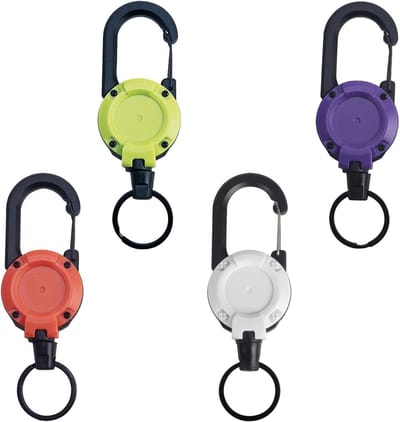 Retractable Sleutelhangers Set van 4, Antiverlies Sleutelkoord met 64cm Staal Draad, Ideaal voor Vissen, Reizen en Bergbeklimmen