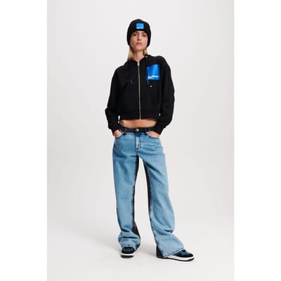Karl Lagerfeld Relaxed Block Denim Washed Light Blue Black Taglia: W25L32 | Pantaloni Outlet | Donna | Blu