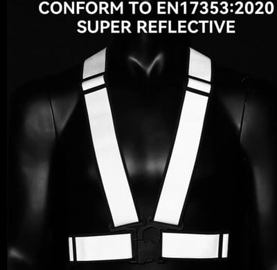 Cross Belt Zwart EN17353 - Kruisgordel reflecterend- harnas lopen -fietsen