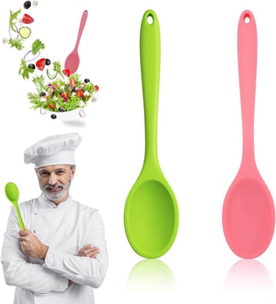 Grote Lange Siliconen Kooklepel van 27 cm, Hittebestendig en Krasbestendig voor Non-Stick Pannen, Ideaal voor Soepen en Roeren in de Keuken