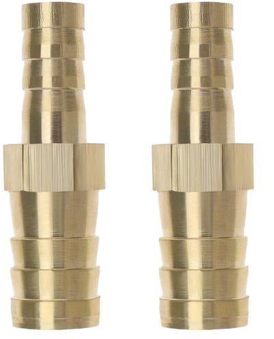 VT Goods - Messing Barb Reducer - Slang Fitting Adapter - Goudkleurig - Verloopstuk - Geschikt voor Luchtpijp en Brandstofpijp - 2 Stuks