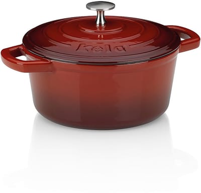 Braadpan Gietijzer Rood, 21 cm - Kela | Calido