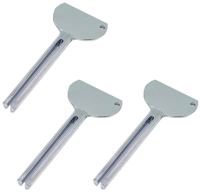 Dailygoods- Buis Squeezer - 3 Stuks - Metalen Tandpasta Dispenser - Duurzaam Ontwerp - Geschikt voor Crèmes - Vermindert Afval - 84x37mm - Tandpasta Knijper