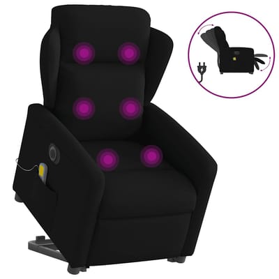 vidaXL - Sta-op-massagestoel - elektrisch - verstelbaar - stof - zwart