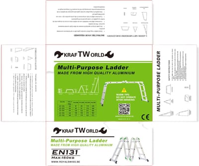 Vouwladder 4 x 5 treden 5,70 meter
