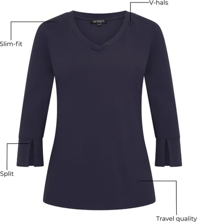 Mi Piace Travel Top Dames - Navy - Maat S/36 - 202095