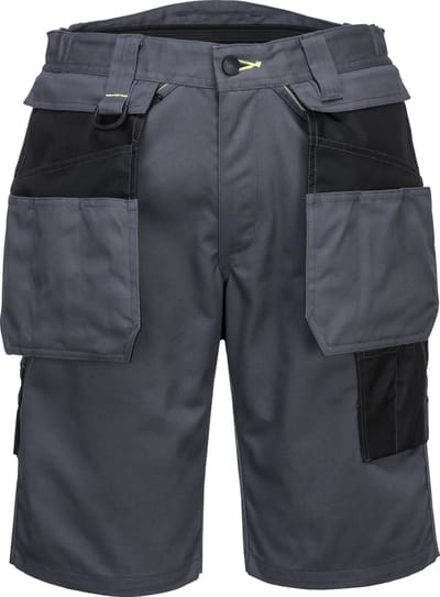 Portwest PW3 Korte Werkbroek met holsterzakken PW345 - Grijs/Zwart - 33