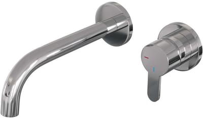Brauer Chrome Edition Inbouw Wastafelmengkraan met Gebogen Uitloop en Rozetten Model D1 Chroom