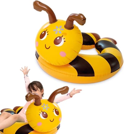 Opblaasbare Zwemring voor Kinderen van 2-6 Jaar, Honingbij Zwemaccessoires, Rubber Ring met Staarten voor Jongens en Meisjes, Ideaal voor Zwemmen en Spelen in het Water