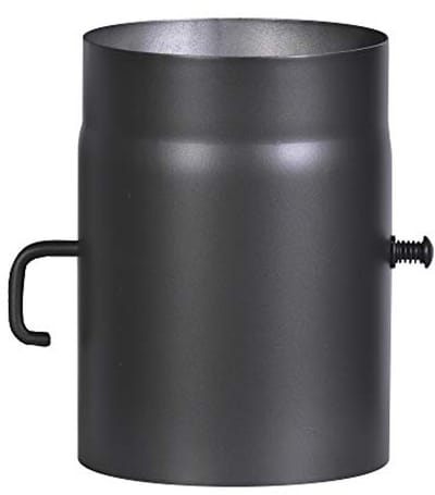Kachelpijp van 2 mm Staal - 180 mm Diameter - 250 mm Lang met Regelklep