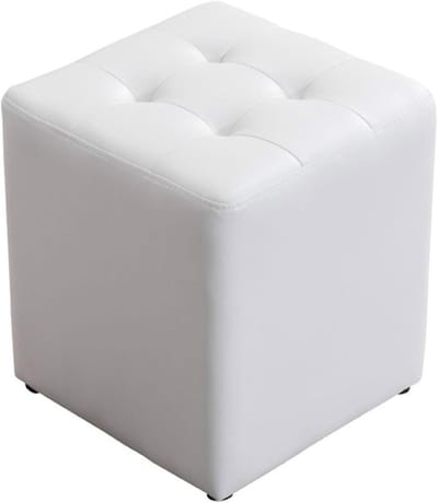 Voetenbank Kubus - Zitkruk Poef - Ontspannen Zitten - Gestoffeerd PU-leer - 36x36x40CM - Oranje