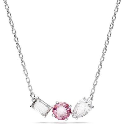 Colliers Swarovski Plaqué Rhodium Femme Rose 5668275 Silver/Pink|F gray
