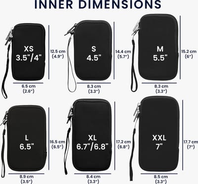 kwmobile telefoontasje universeel geschikt voor XXL - 7" smartphones - 17,7 x 8,5 cm - Hoesje met rits en polslusje -In lichtgrijs / wit -