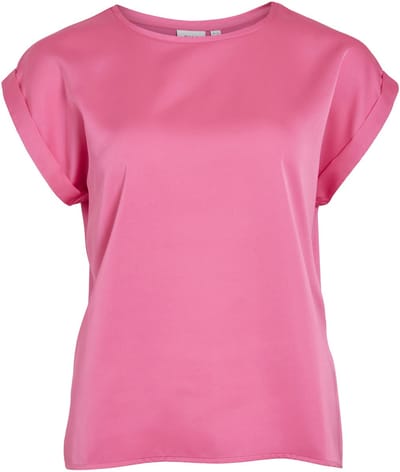 VILA - VIELLETTE S/S SATIN TOP - NOOS - Dames - Blouses