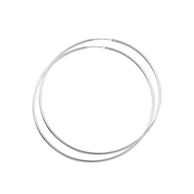 YO&NO - Oorbellen - Zilver - Oorringen - Rond - Buis - 1.7mm - 64mm - Poli - Sieraden Vrouw - Gerhodineerd - Zilver 925