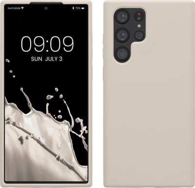 kwmobile telefoonhoesje geschikt voor Samsung Galaxy S22 Ultra - Hoesje met siliconen coating - Smartphone case in mat crème