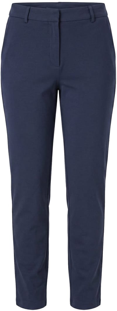 Ulla Popken - Dames - Broek Punto di Roma conische pijp biezen - Marine - Maat 50