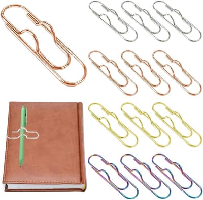 Multifunctionele Pin Clips Set van 12 Stuks in Diverse Kleuren - Ideaal voor Notitieboek, Boeken en Journal, 1.8 x 7 cm, Perfecte Organisatiehulpmiddelen
