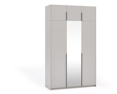 Kledingkast Apollonia I met Spiegel 150 x 250 cm (kasjmier, zwarte handgrepen)