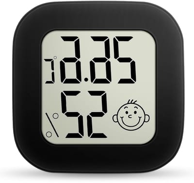 Digitale Thermometer en Hygrometer voor Binnen met Groot LCD Scherm, Temperatuur- en Vochtigheidsmonitor voor Thuis, Kantoor en Serre, Zwart
