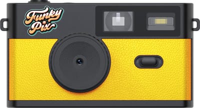 FUNKYPIX SUNNY YELLOW - Schermloze digitale retro camera - 3 filters - 4GB SD-kaart - vintage fotocamera zonder scherm - geel