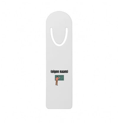 Hacebo® - docent met krijtbord met eigen naam metalen boekenlegger - Docent - meesters of juffen - collega's - verjaardag - afscheidscadeau - geschenk - kado Bladwijzer boekenleggers - 12.7 cm x 3.2cm