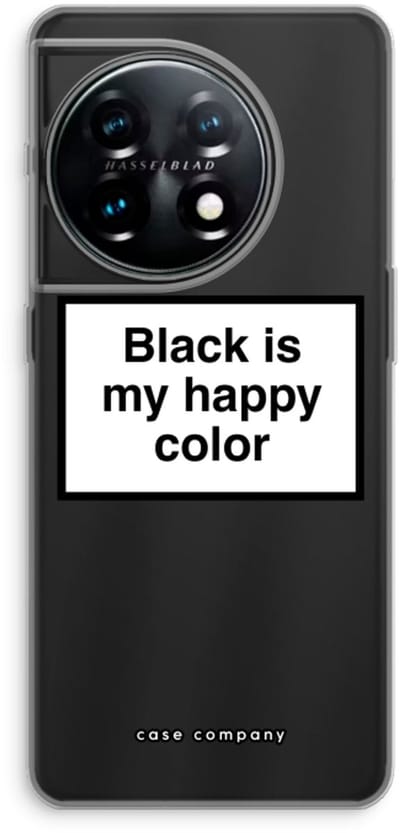 Case Company® - Hoesje geschikt voor OnePlus 11 hoesje - Black is my happy color - Soft Cover Telefoonhoesje - Bescherming aan alle Kanten en Schermrand