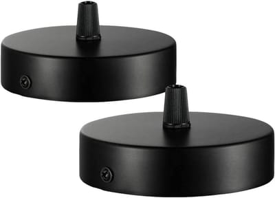 TOVBMUP Plafondkap - DIY-lichtaccessoires - Ronde lampenkap - Plafondplaat voor hanglampen - Plafond decoratieve verlichting - baldakijnlamp - Geschikt voor alle lampen - 10 cm - 2 stuks - Zwart