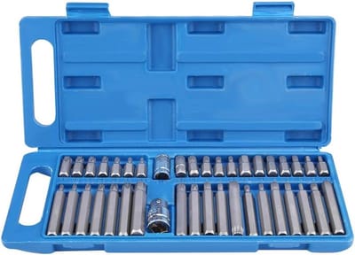 Complete 40-delige Steeksleutelset met Torx Bits en Schroevendraaiers in Draagbare Koffer, Ideaal voor Klussen en Onderhoud