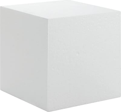 Hobby/knutsel piepschuim kubus blok - 20 x 20 cm - wit - figuren om te knutselen