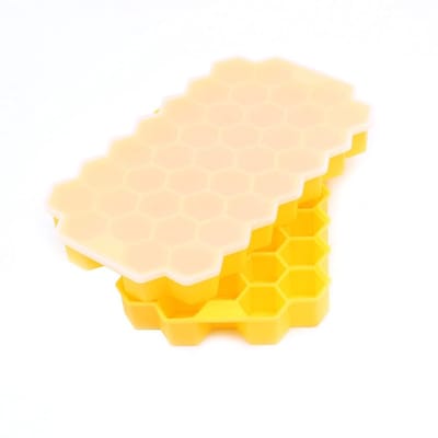 Dailygoods- IJsklontjesmal 2 Stuks - Siliconen Mallen - BPA-vrij - Flexibel - Verzegeld Deksel - 74 IJsblokjes - Ijsblokjesbak