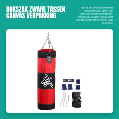 Dailygoods- Bokszak - Zware Canvas Bokszak - Hoogte 1 m - Diameter 46 cm - Robuust en Duurzaam - Ideaal voor Training - Training Bag