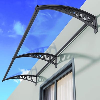 Waterdichte Deurluifel - Buitendeur Beschutting - Entree Beschermen - 2.5mm Dik Polycarbonaat - 100x120 cm - Transparant