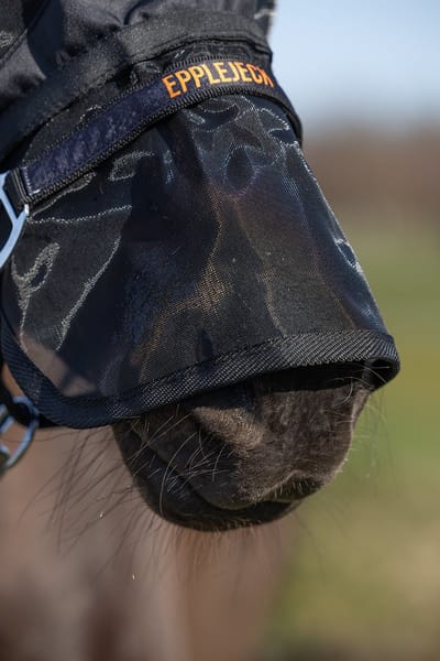 Epplejeck Vliegenmasker Epplejeck Ejafneembare Neusflap Zwart - MINI SHETLANDER