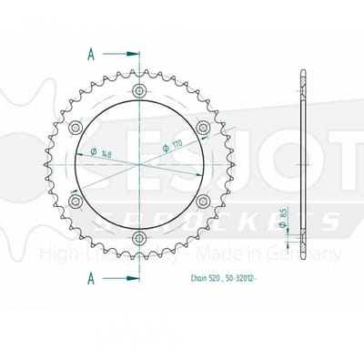 Couronne de transmission Esjot pour Moto Suzuki 600 DR R SN41A 1986 à 1989 Neuf