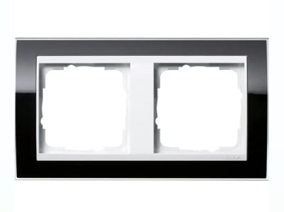 Gira Event Clear Afdekraam 2-voudig - Zwart Glanzend / Zuiver Wit - Systeem 55 - 0212733 - E2N8X