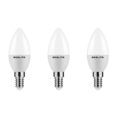 Asalite LED Lamp C37 E14 Fitting - 6W = 40W - 510 Lumen - 3000K Warm Wit Licht - Niet Dimbaar - 220-240V - Energiezuinig - Kaarslamp LED - 3 stuks