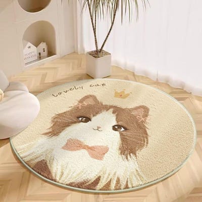 Rond Tapijt Woonkamer Pluche Mat Dik Kinderkamer Leeshoek Cartoon Slaapkamer Studeerkamer Draaistoel Geluidsdempende Voetmat 80cm i