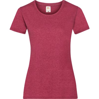 Fruit of the Loom Dames/vrouwen Lady-Fit Valueweight Short Sleeve T-Shirt (Pak van 5) (Vintage Heide Rood)